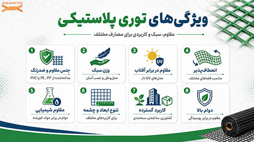 ویژگیهای توری پلاستیکی