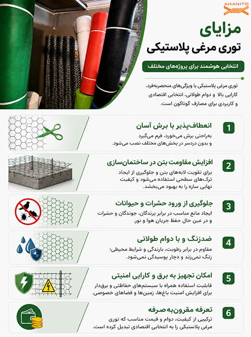 مزایای توری مرغی پلاستیکی